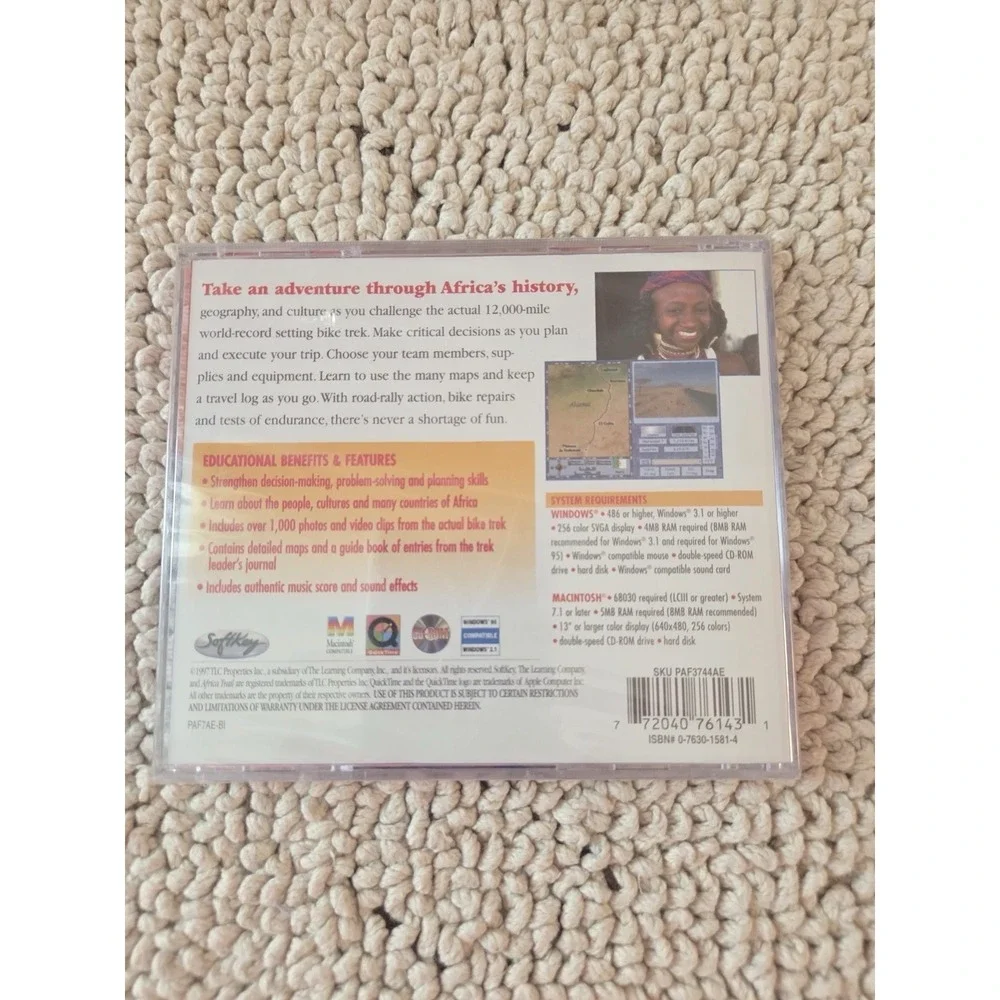 Africa Trail Factory Sealed Windows 3.1/ 95 & Macintosh 1997 CD-ROM Education